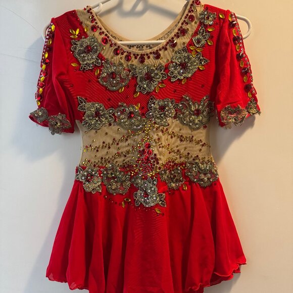 Red Ice Figure Skating Competition Dress NWT Size 10/12 - Picture 5 of 9